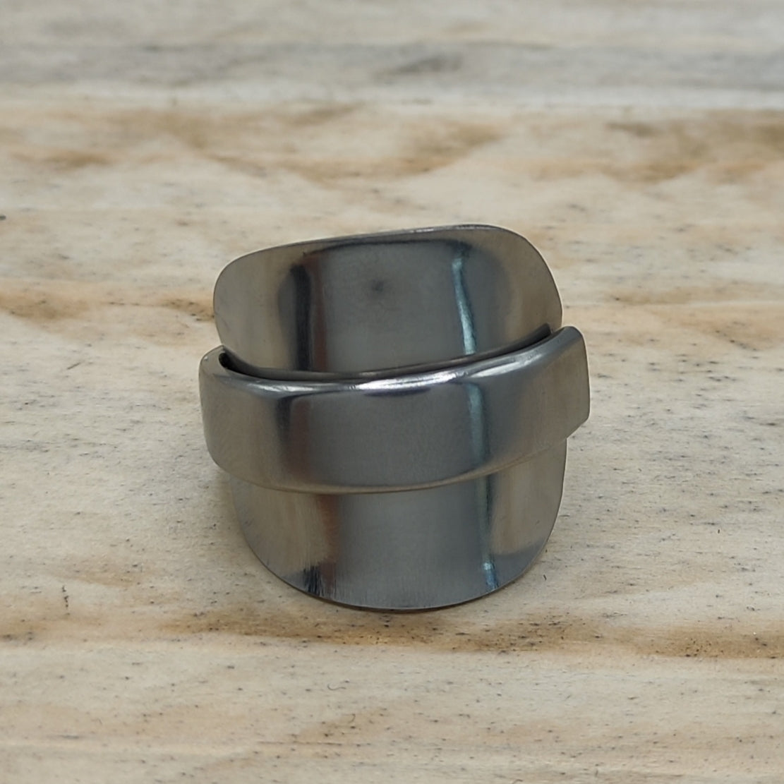 Chunky wrap around full spoon ring SS
