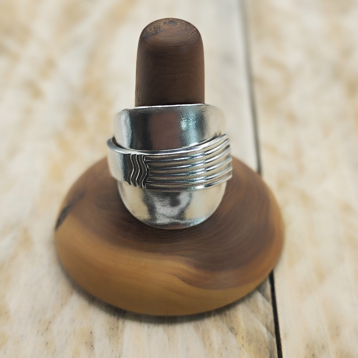 Chunky wrap around full spoon ring