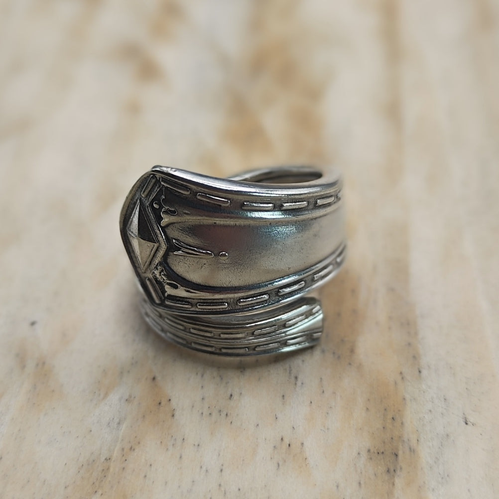 Wrap around spoon Ring Silver Plated