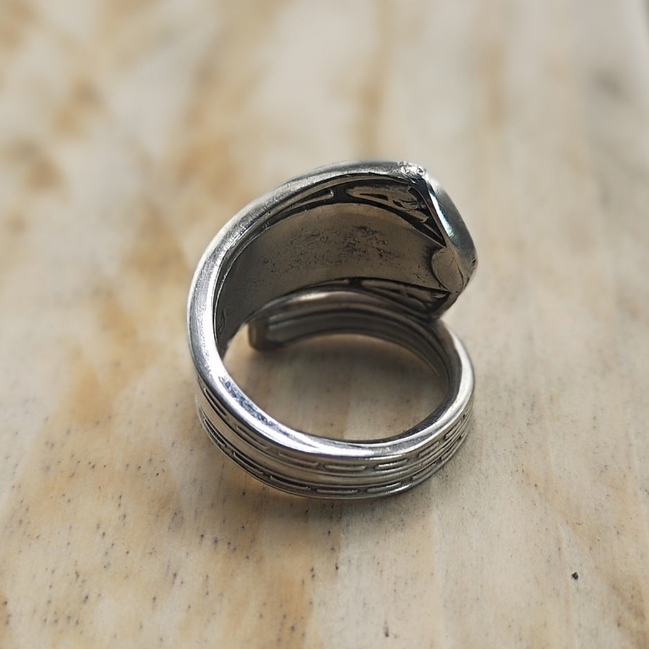 Wrap around spoon Ring Silver Plated