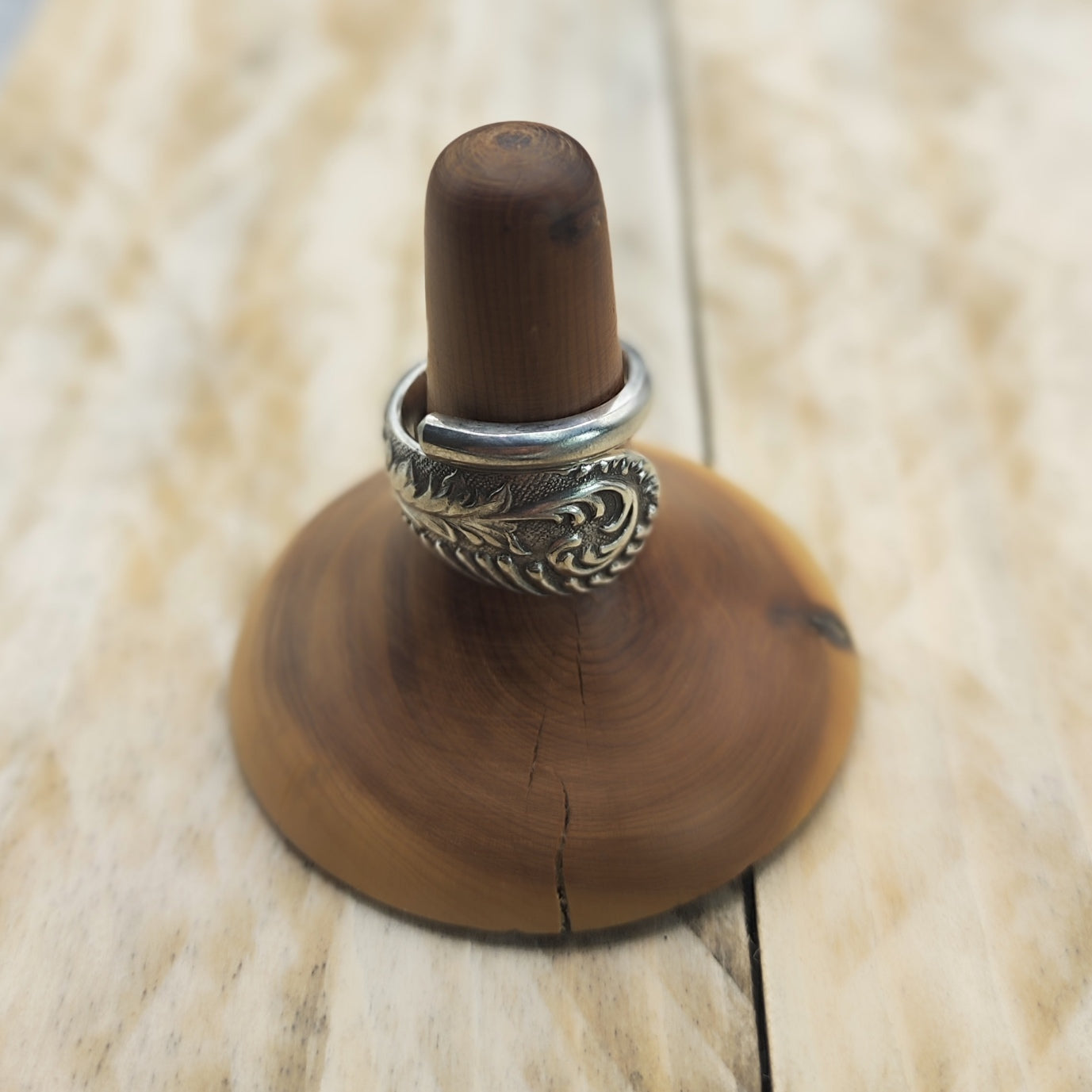 Wrap around spoon Ring Silver Plated