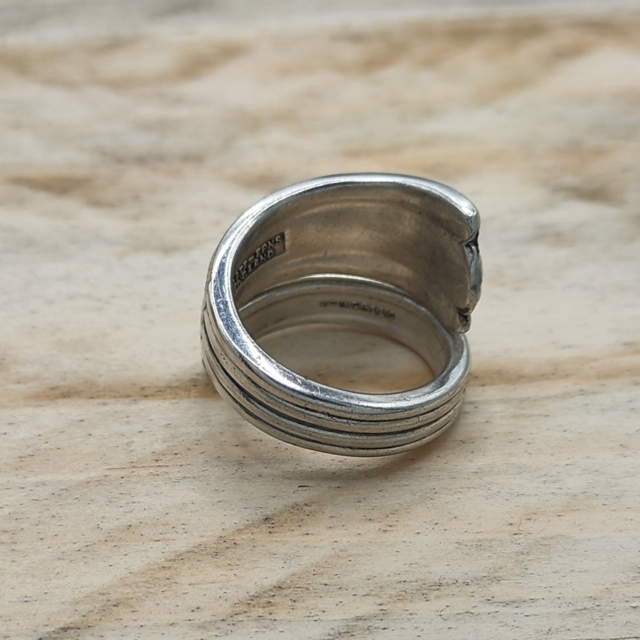 Wrap around spoon ring Silver plated