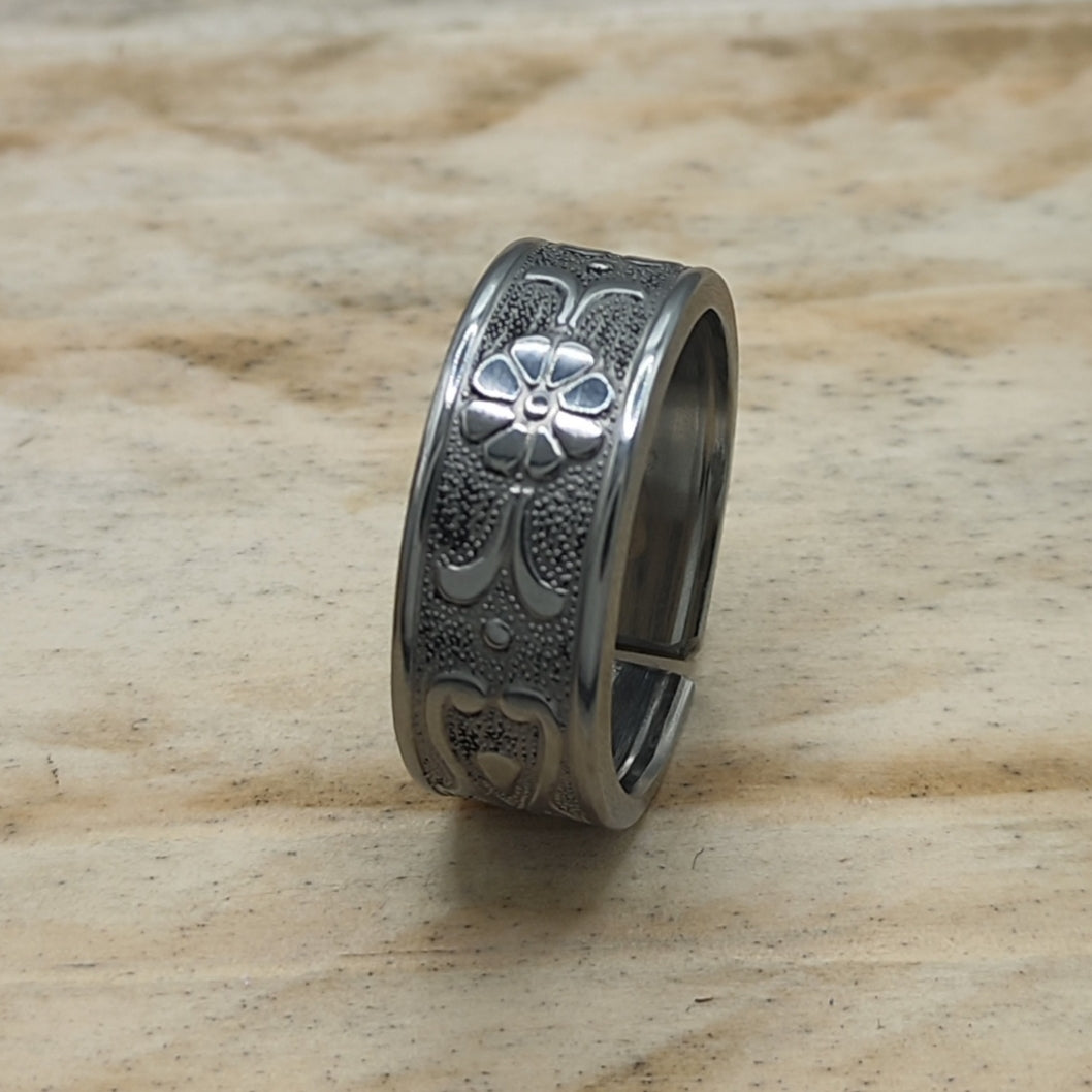 Stainless steel floral ring