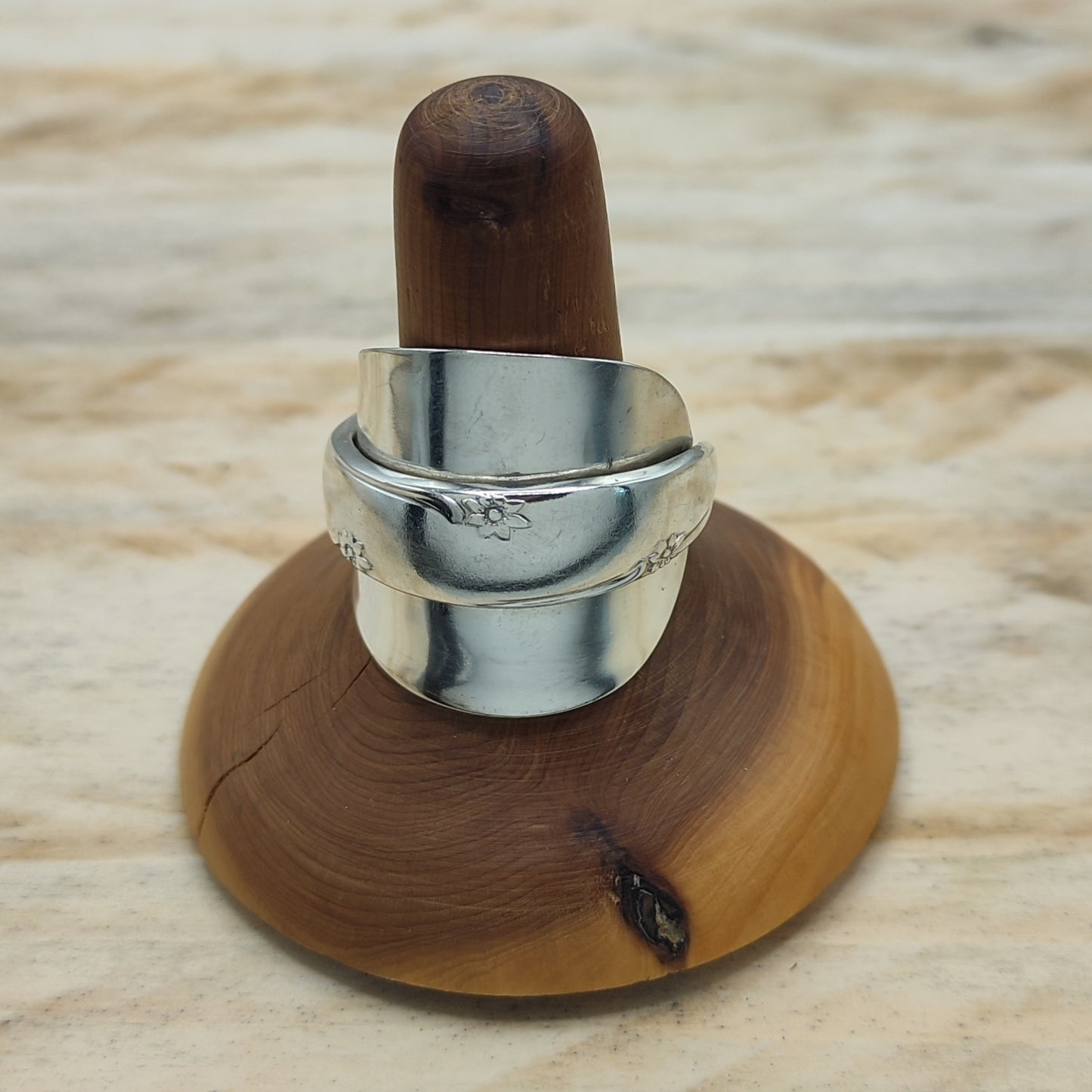 Chunky wrap around full spoon ring
