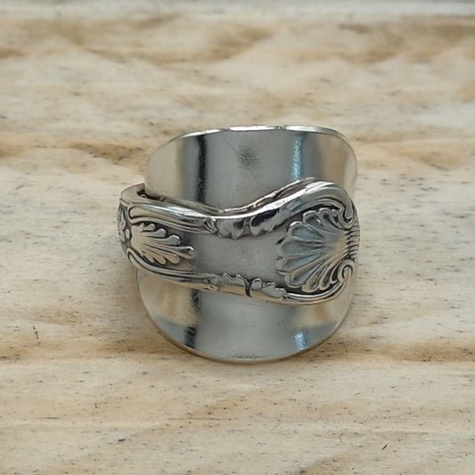 Chunky wrap around full spoon ring