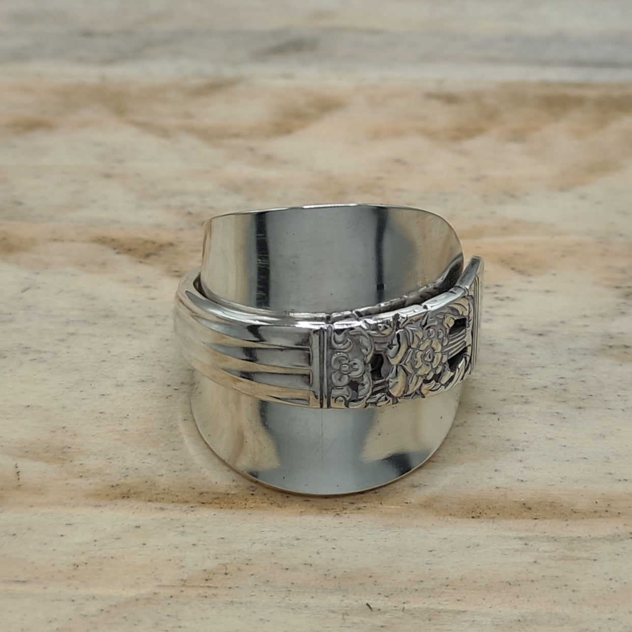 Chunky wrap around full spoon ring
