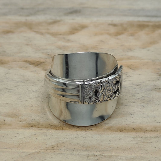Chunky wrap around full spoon ring