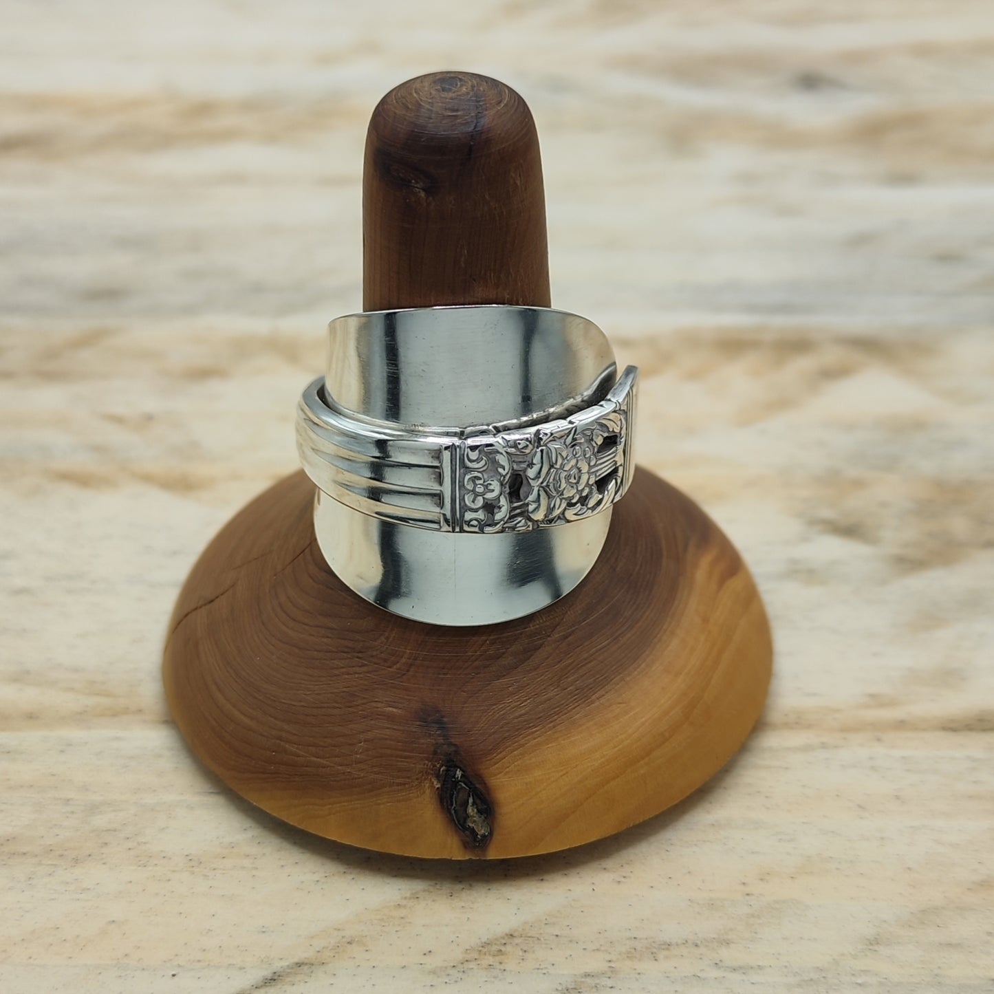 Chunky wrap around full spoon ring