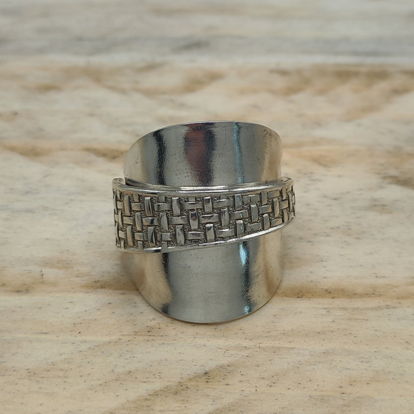 Chunky wrap around full spoon ring