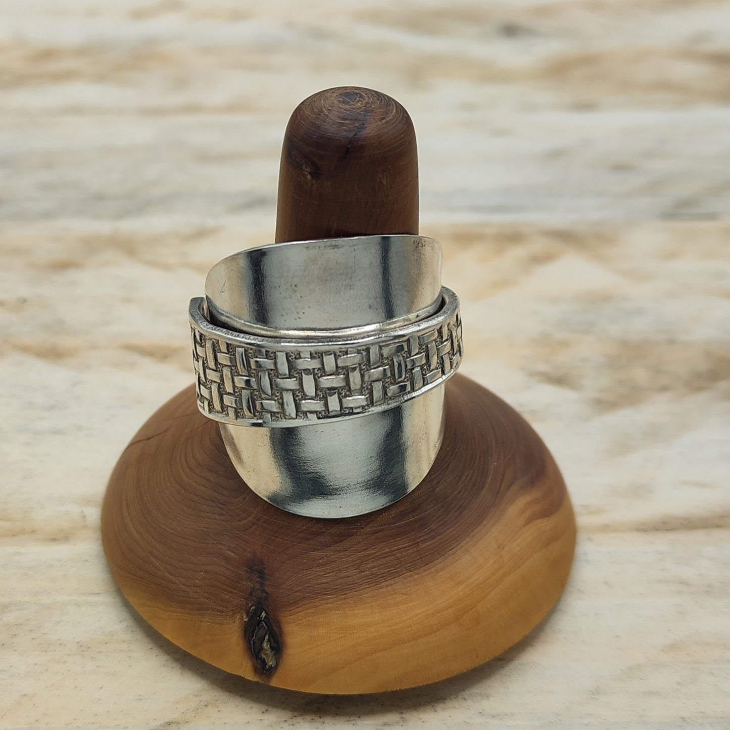 Chunky wrap around full spoon ring