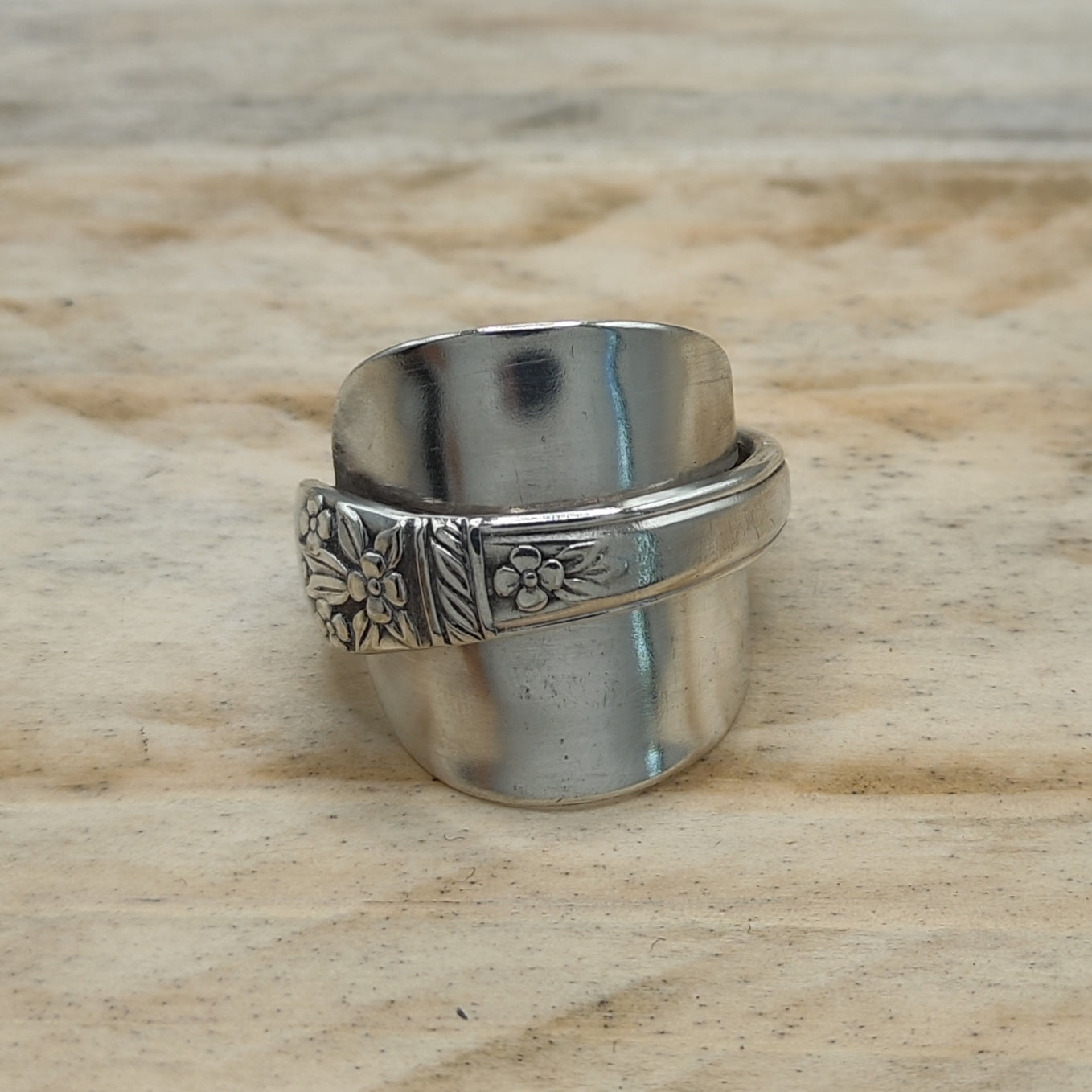 Chunky wrap around full spoon ring