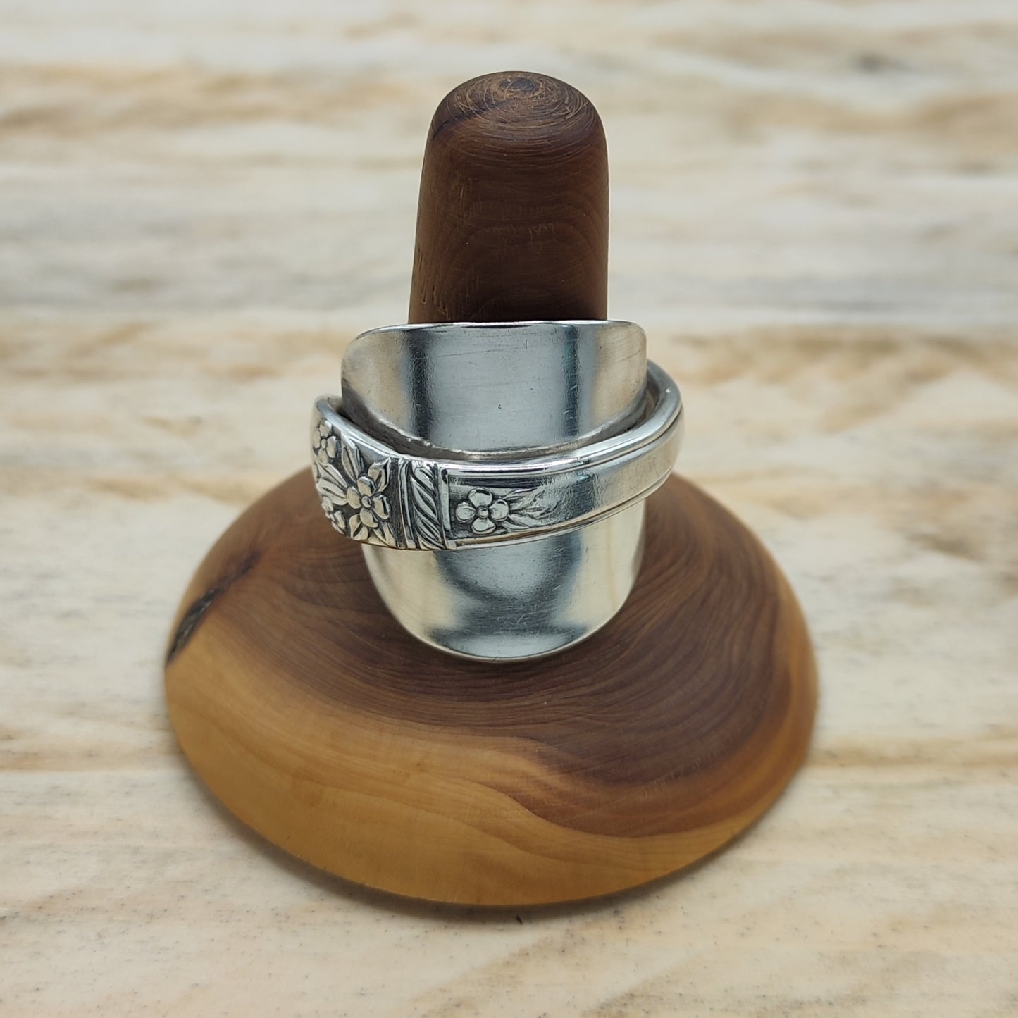 Chunky wrap around full spoon ring