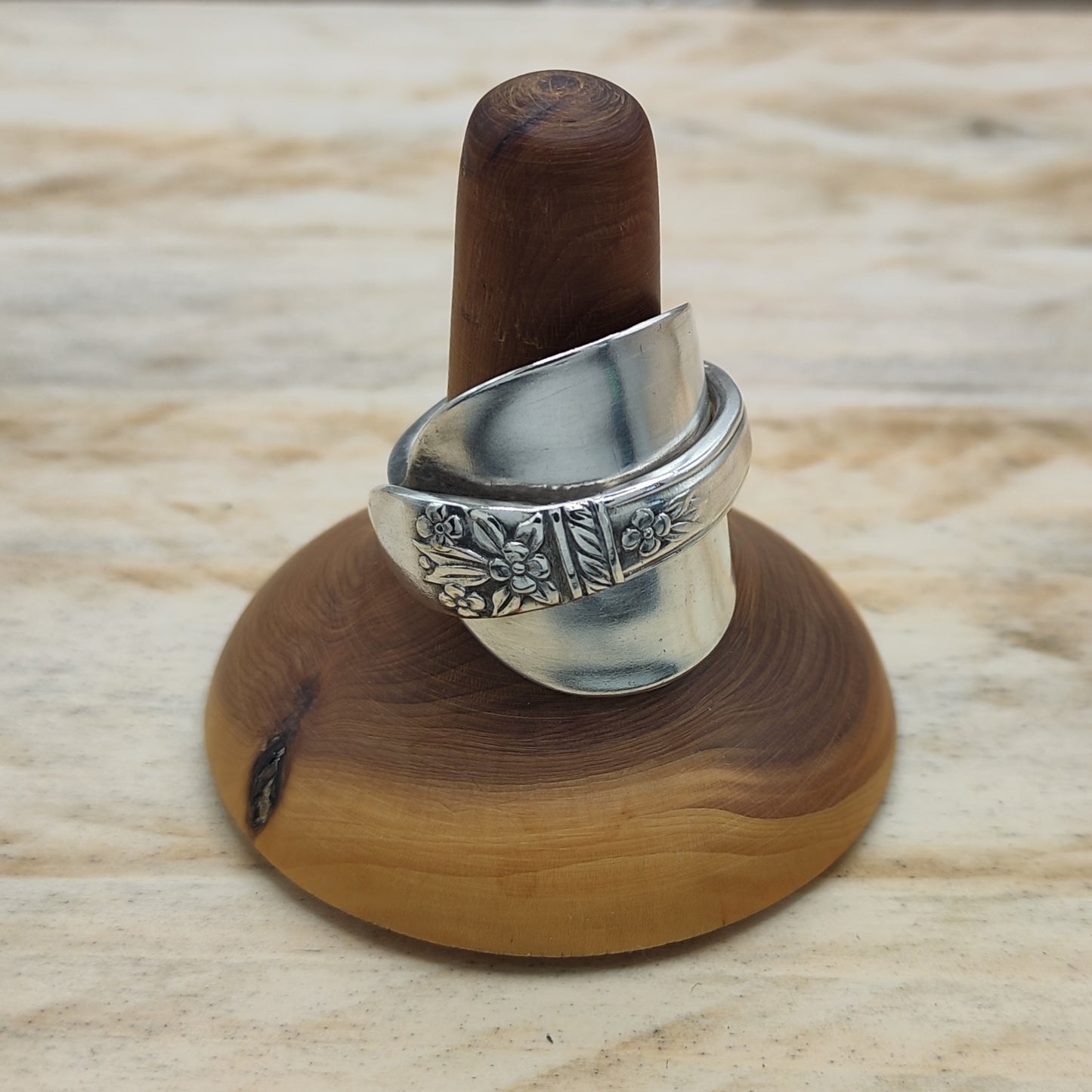 Chunky wrap around full spoon ring