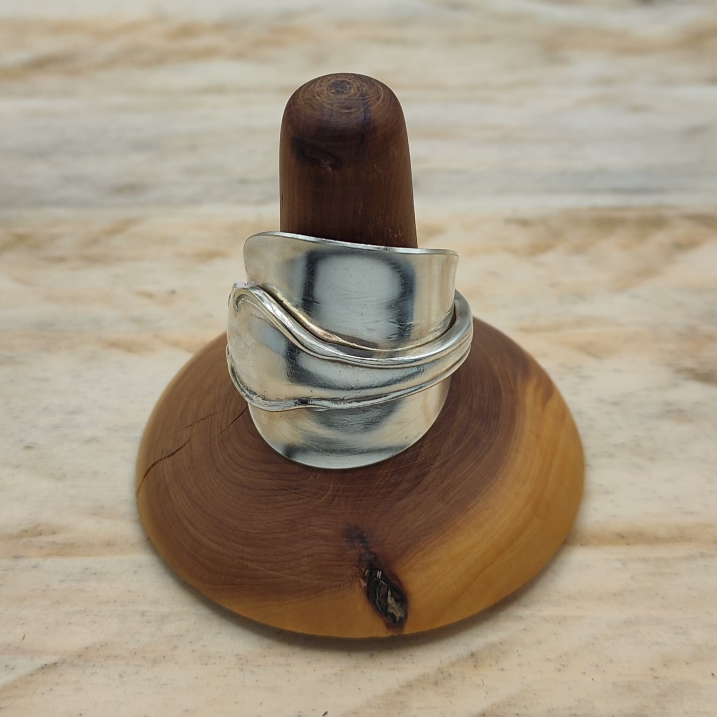 Chunky wrap around full spoon ring