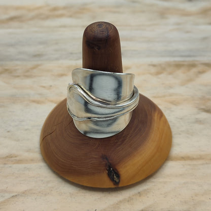 Chunky wrap around full spoon ring
