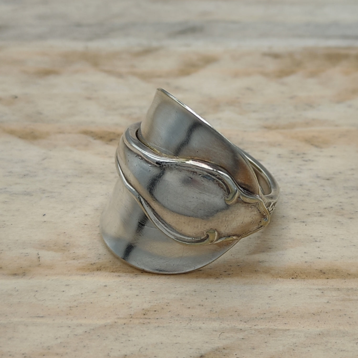 Chunky wrap around full spoon ring