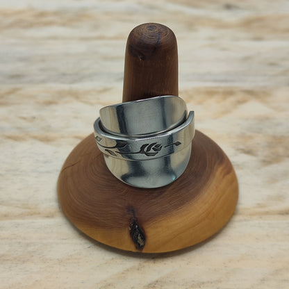 Chunky wrap around full spoon ring SS