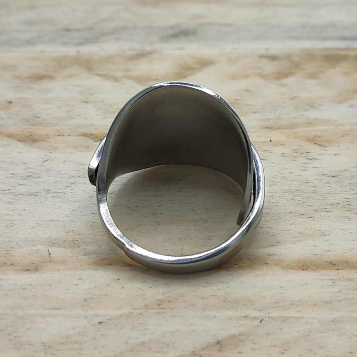Chunky wrap around full spoon ring SS