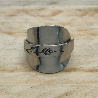 Chunky wrap around full spoon ring SS