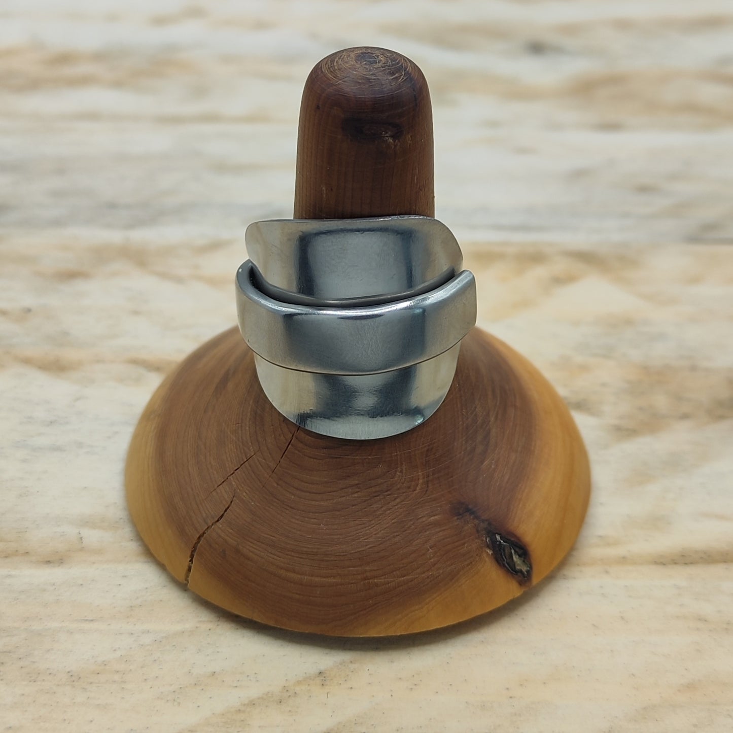Chunky wrap around full spoon ring SS