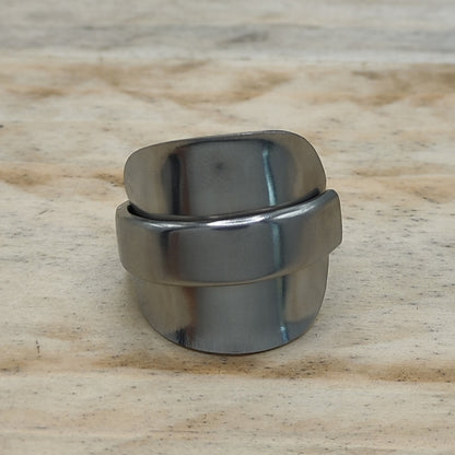 Chunky wrap around full spoon ring SS