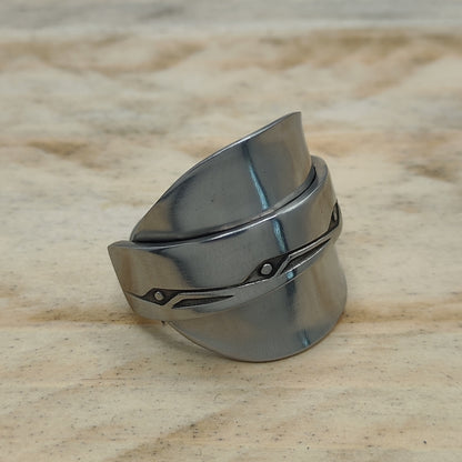 Chunky wrap around full spoon ring SS