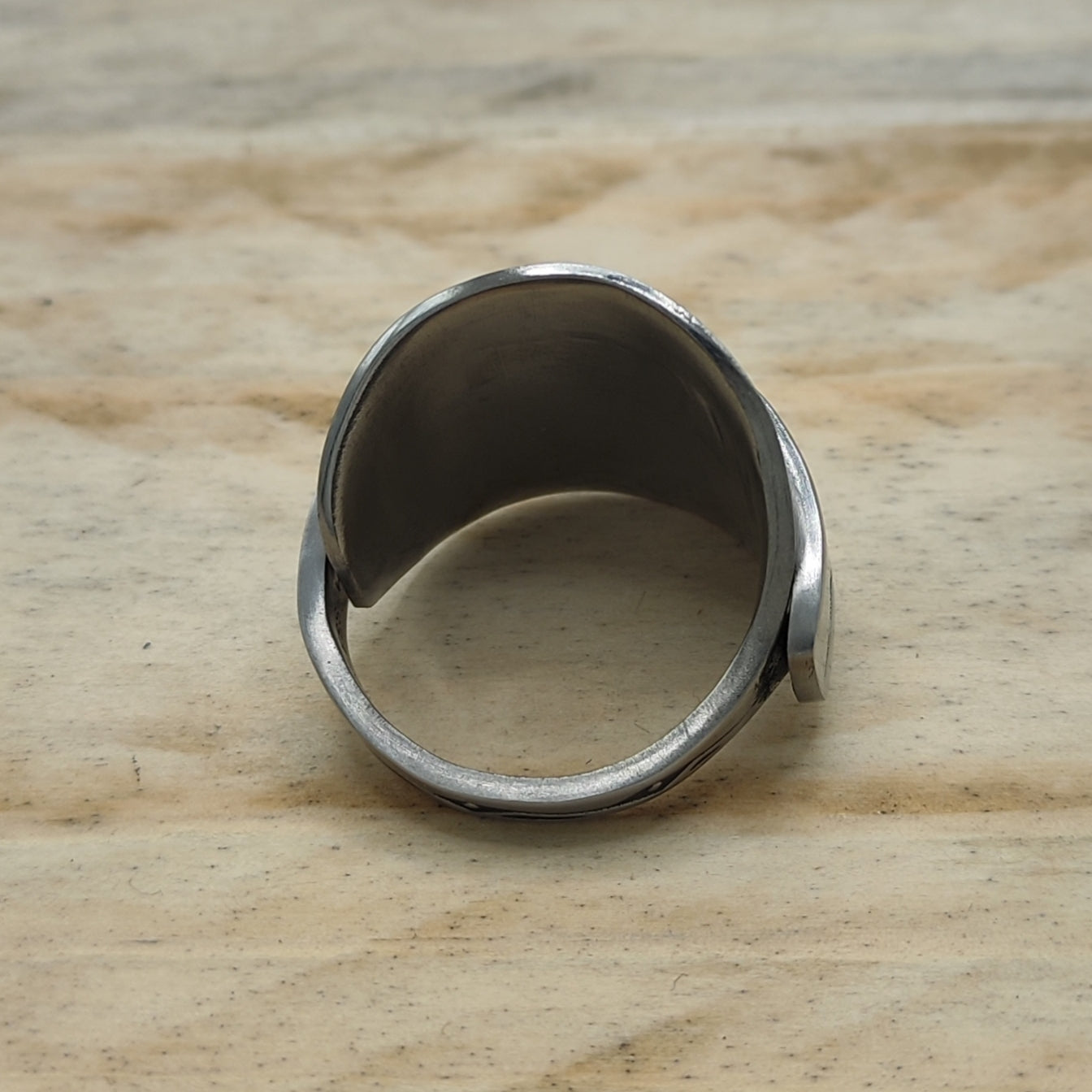 Chunky wrap around full spoon ring SS