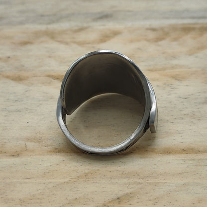 Chunky wrap around full spoon ring SS