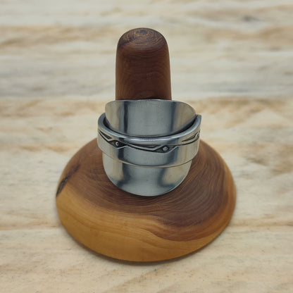 Chunky wrap around full spoon ring SS