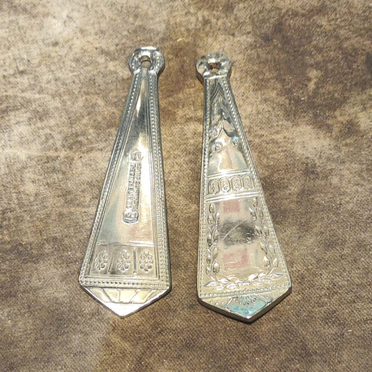 Silver plated spoon handle earrings