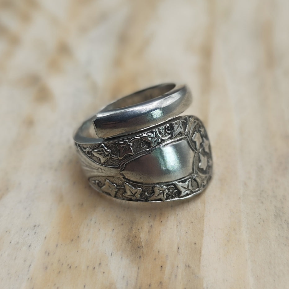 Wrap around spoon ring Silver Plated