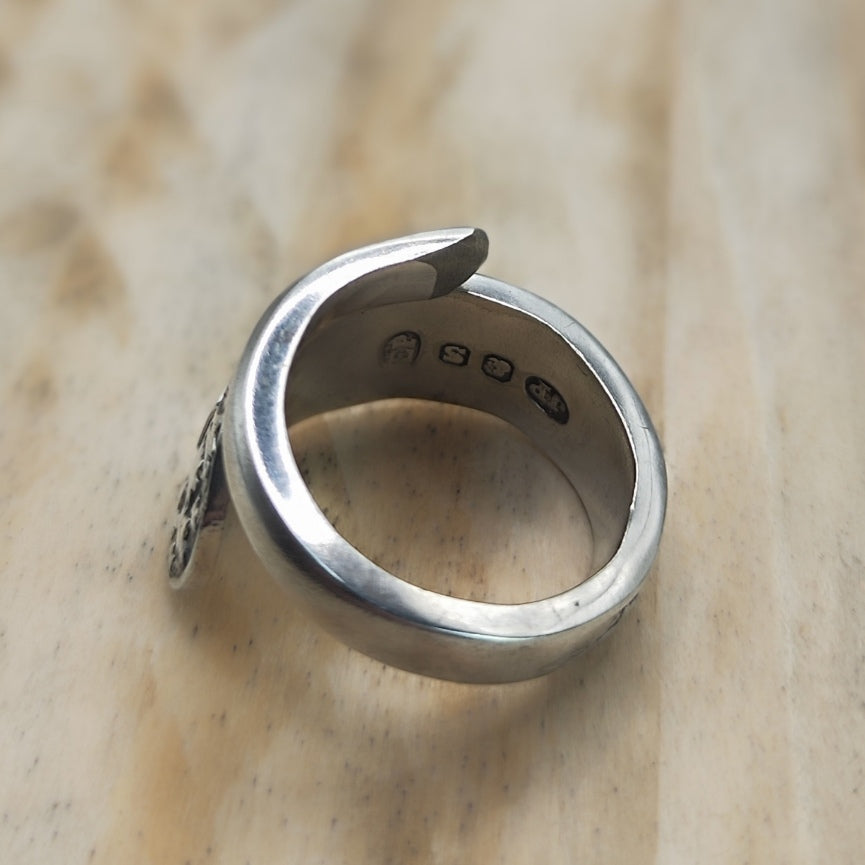 Wrap around spoon ring Silver Plated