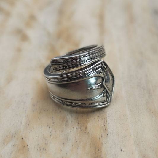 Wrap around spoon Ring Silver Plated