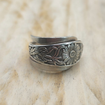 Wrap around fork Ring Silver Plated