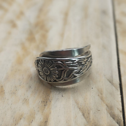 Wrap around fork Ring Silver Plated