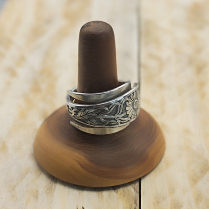Wrap around fork Ring Silver Plated