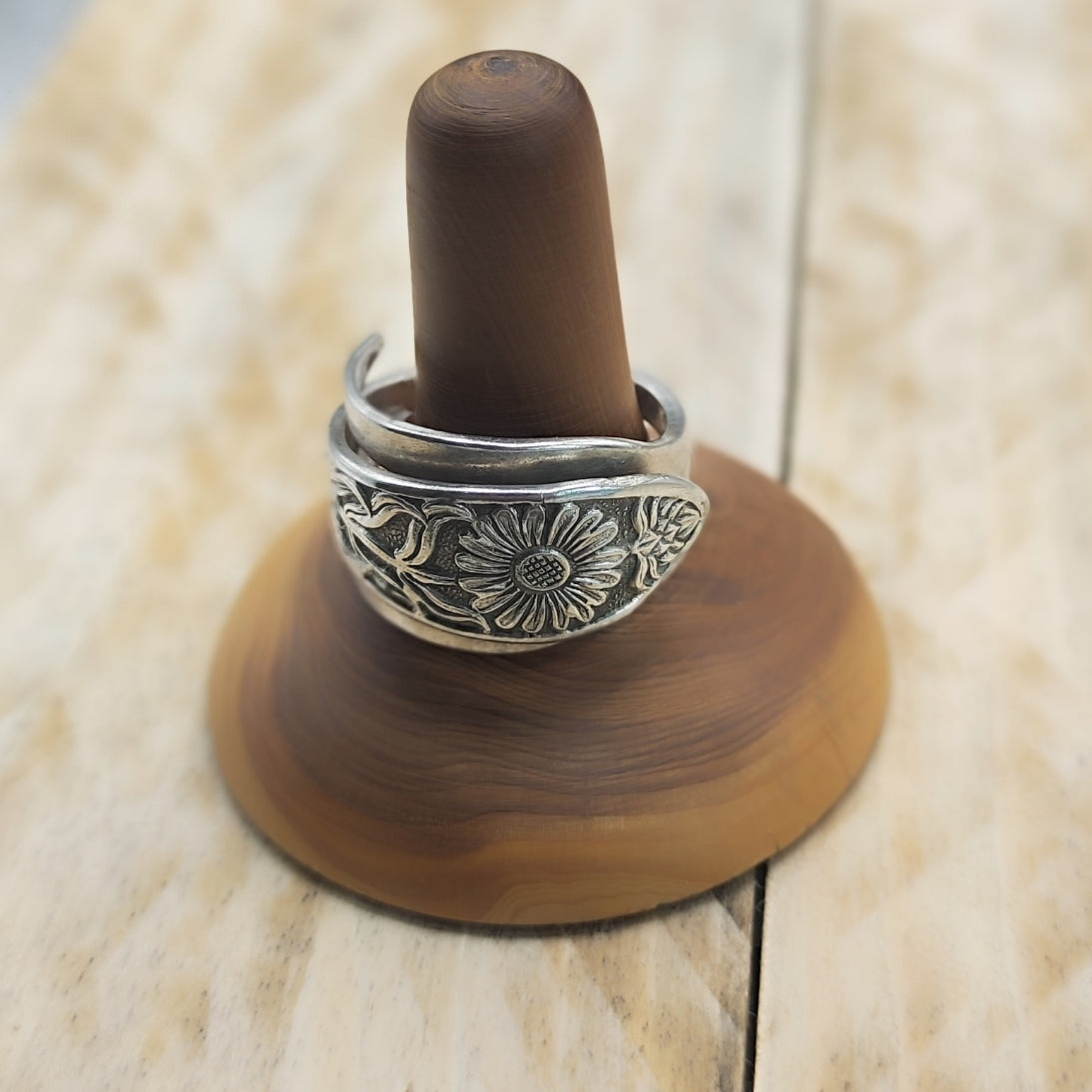 Wrap around fork Ring Silver Plated
