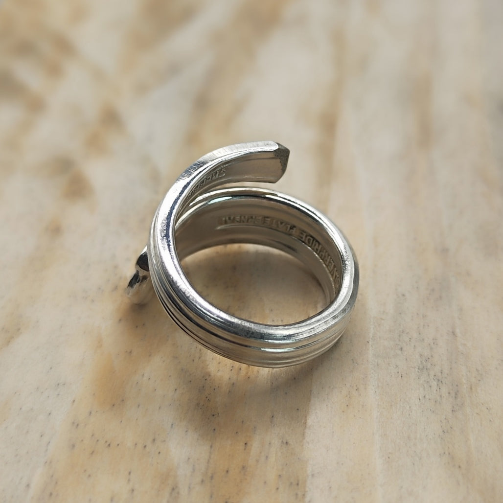 Wrap around spoon Ring Silver Plated