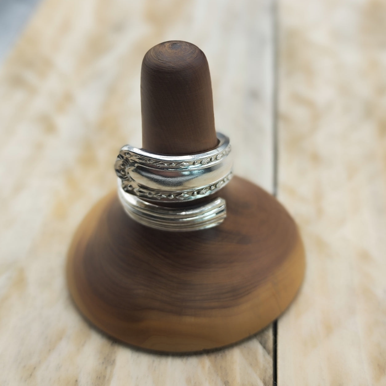 Wrap around spoon Ring Silver Plated
