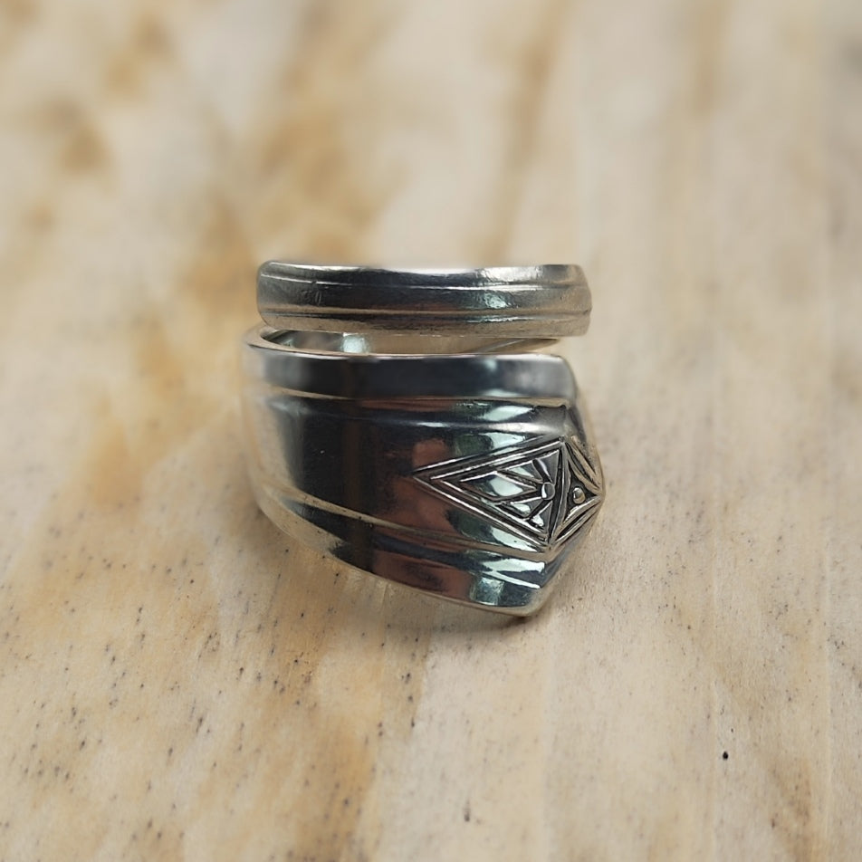 Wrap around spoon Ring Silver Plated