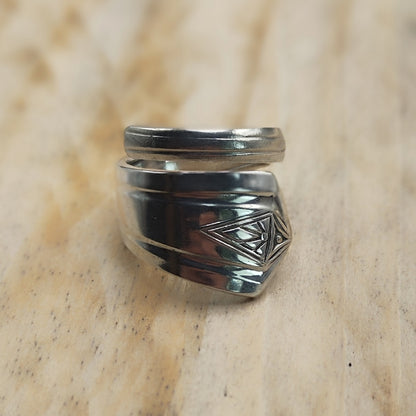 Wrap around spoon Ring Silver Plated