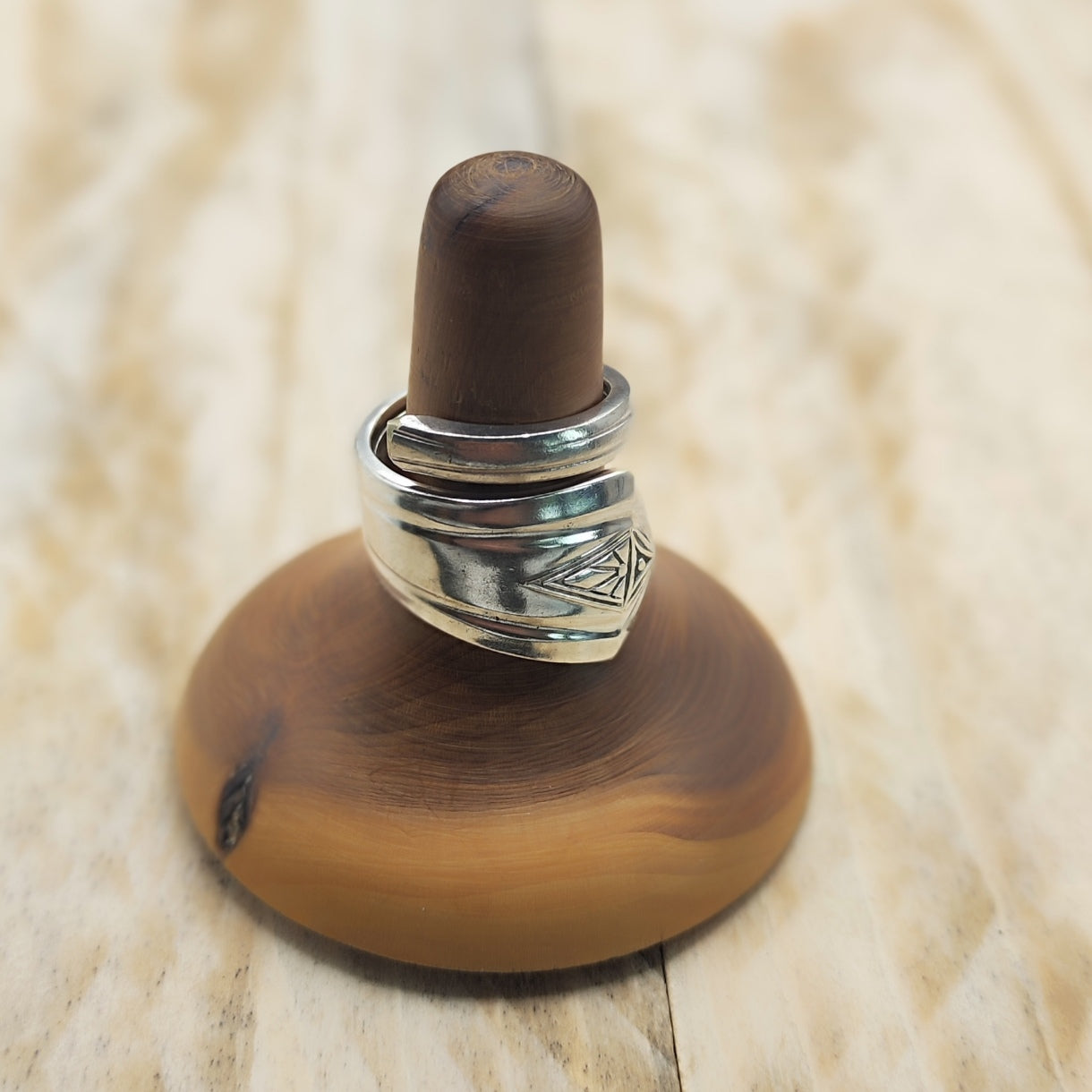 Wrap around spoon Ring Silver Plated