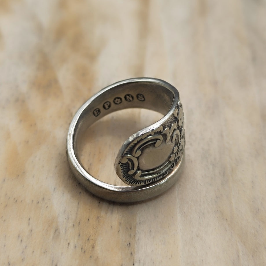 Wrap around spoon Ring Silver Plated