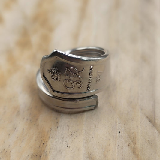 1937 Coronation Wrap Ring Silver Plated