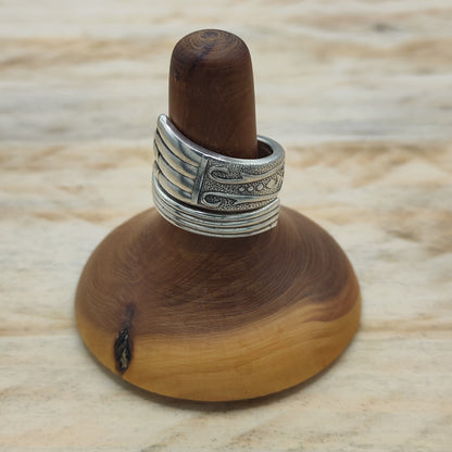 Wrap around spoon ring Silver plated