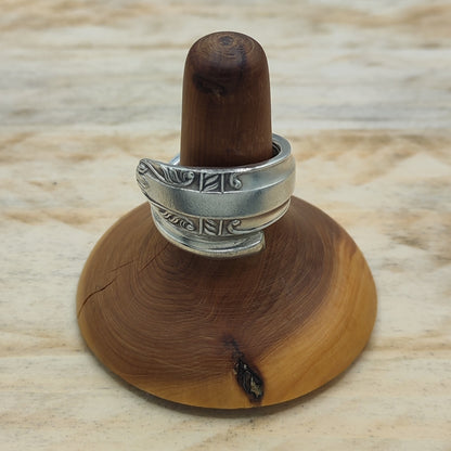 Wrap around spoon ring Silver plated