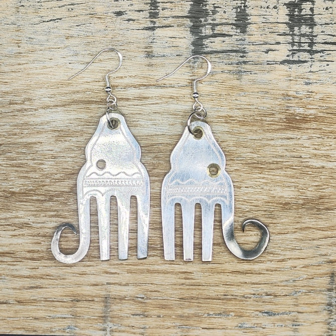 Silver plated elephant earrings