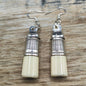 Silver plated fork handle drop earrings